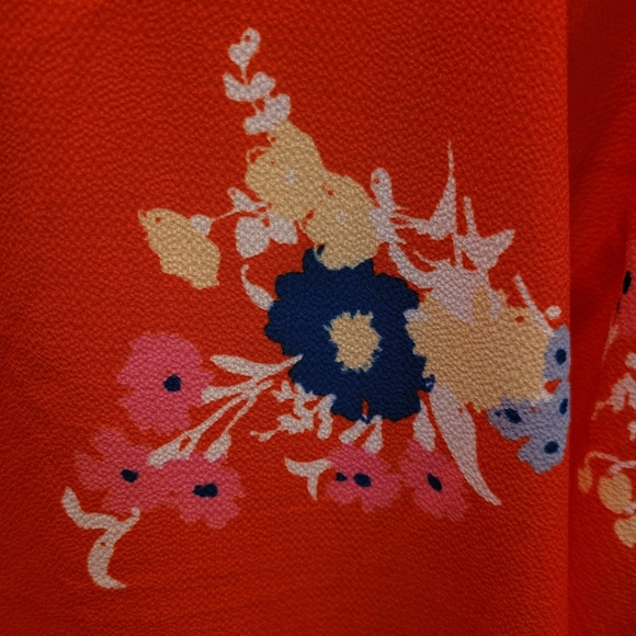 New Modcloth Blouse Red Floral Rockabilly Retro Summer Top Size 3X  3XL - Picture 6 of 8